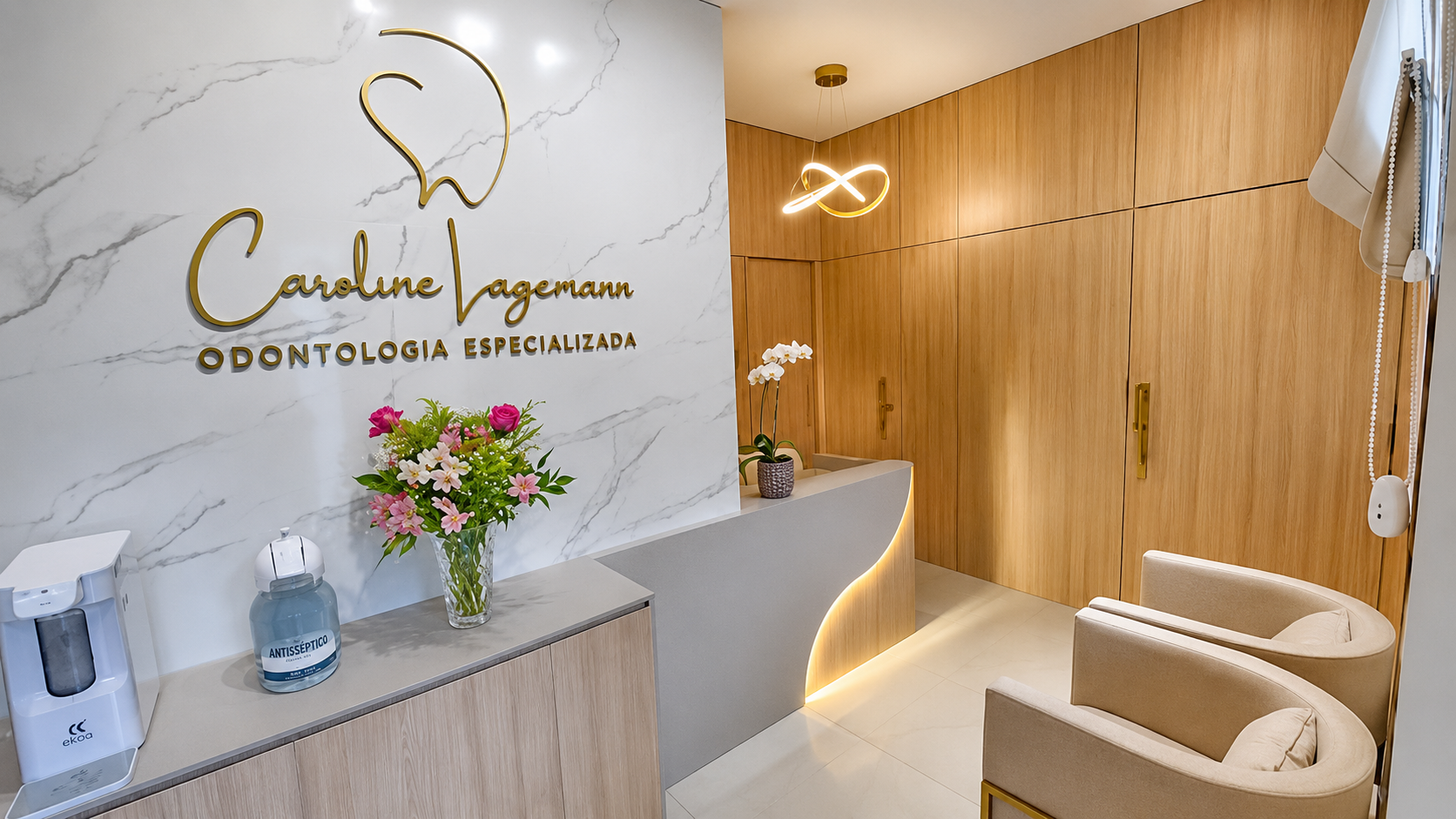Recepção da clínica Caroline Lagemann Odontologia Especializada